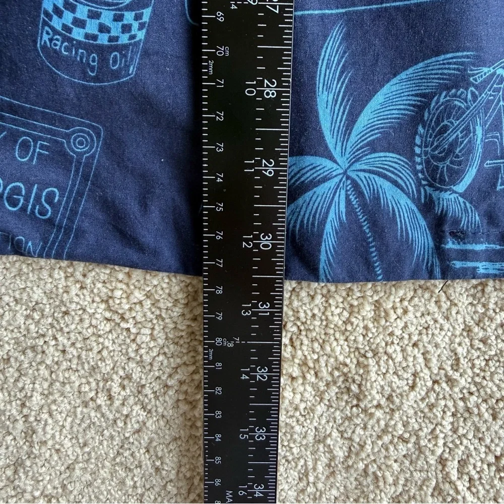 Aloha Republic Hawaiian Shirt Mens XL Blue Beach Graphic Made in Hawaii USA